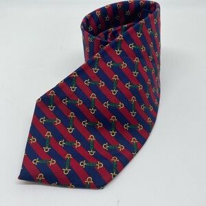 Tommy Hilfiger Italian Silk Imported Red Blue Neck Tie